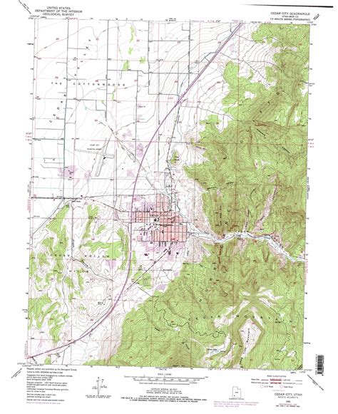 Cedar City topographic map 1:24,000 scale, Utah