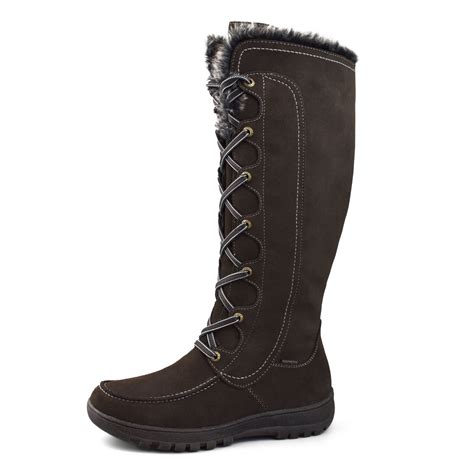 Comfy Moda Women's Waterproof Tall Winter Snow Boots Warsaw, Brown ...