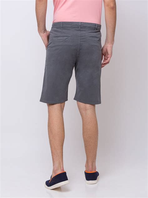 Solid Woven Shorts Regular Fit Charcoal - Shop Online | Status Quo