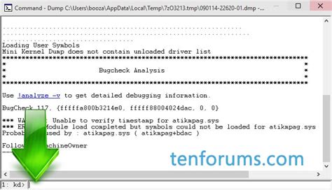 Analyzing Crash Dumps Using WinDbg 的图像结果