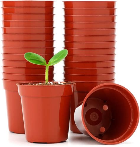 Amazon.com: KINGLAKE GARDEN Small Terracotta Plastic Pots,50 Packs 2 ...