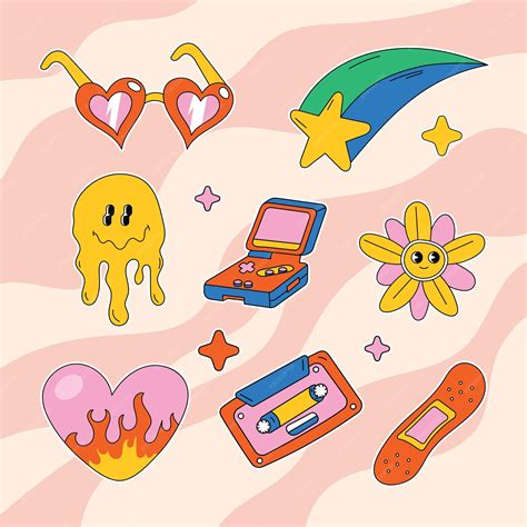 Premium Vector | Hand drawn y2k element collection