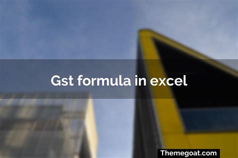 Image result for GST Calculation Formula in Excel