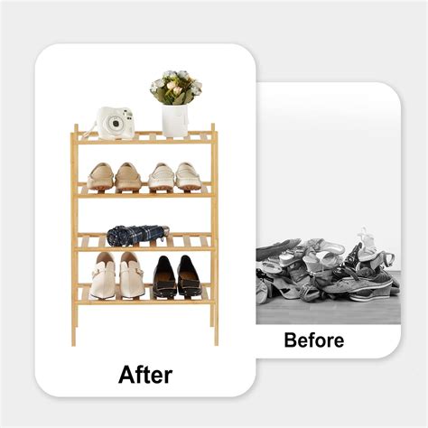 Buy Trenect Shoe Rack for Entryway Closet 4 Tier Narrow Shoe Rack ...
