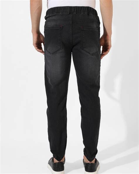 Buy Men's Black Washed Jeans Online at Bewakoof