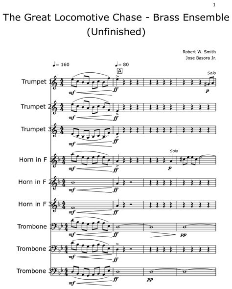 The Great Locomotive Chase - Brass Ensemble (Unfinished) - Sheet music ...