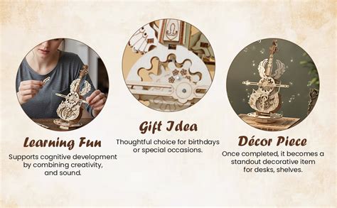 Buy PATPAT® DIY Cello Wooden Music Box with Angel Wings, 3D Puzzle Toys ...