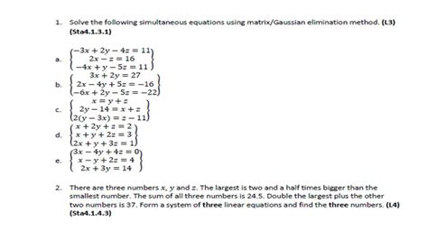 Image result for Simultaneous Equations Matrix Method