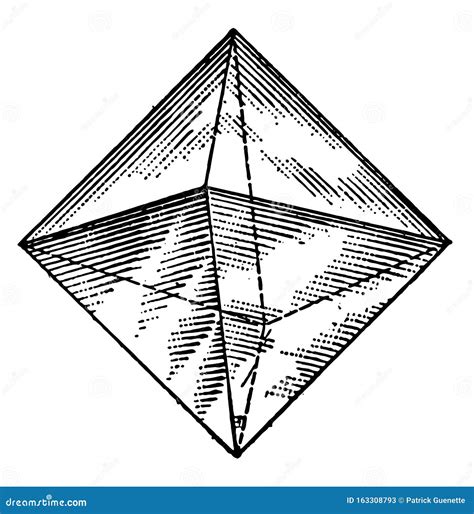 Ilustración Vintage Regular De Octaedro Ilustración del Vector ...