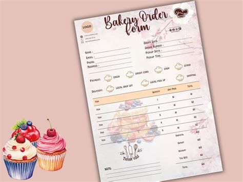 Bakery Order Form 的图像结果