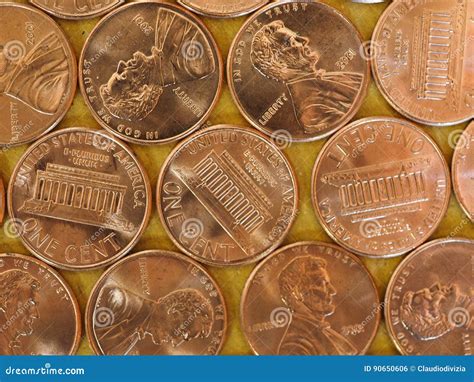 One Cent Dollar Coins, United States Stock Photo - Image of tender ...