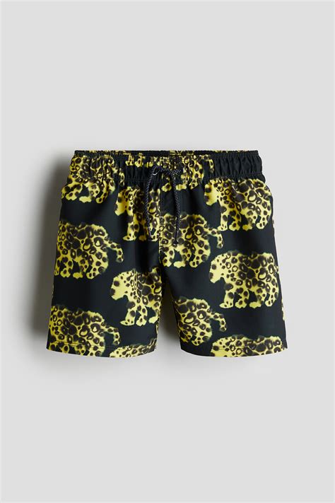 Patterned Swim Shorts - Black/leopards - Kids | H&M US