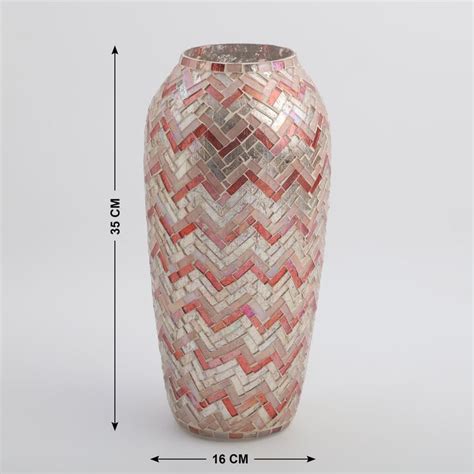 Buy Mabel Decor Glass Mosaic Zigzag Vase from Home Centre at just INR ...