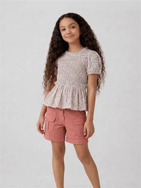 Girls Smocked Cotton Top and Shorts 2-Piece Outfit Set – Lilliput World