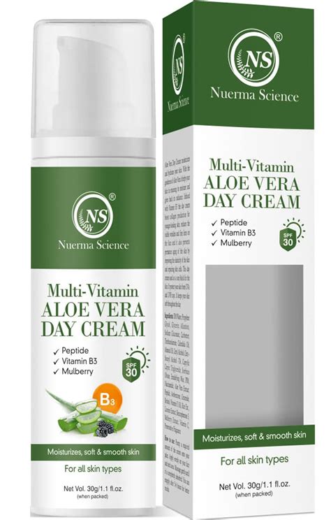 Nuerma Science Multi-Vitamin Aloe Vera Day Cream (SPF 30) with Peptide ...