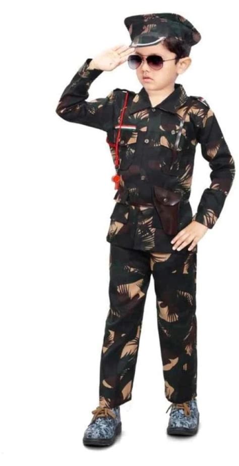 Buy Cotton Rahat Garments Army Costume Dress For Kids Boys Professional ...
