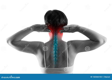 Neck Pain, Sciatica and Scoliosis in the Cervical Spine Isolated on White Background ...