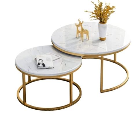 Fin Decor Minto Style Coffee Table Nesting Side Coffee Tables Metal ...