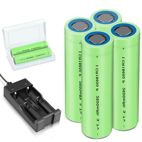 Batteries 2600mAh 18650 Rechargeable 3.7V Flat Top RC