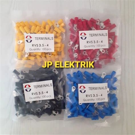 Jual Kabel Skun Ring RVS 3.5 - 4 Isolasi/Skun Kabel Ring 4mm M4 - Hitam ...