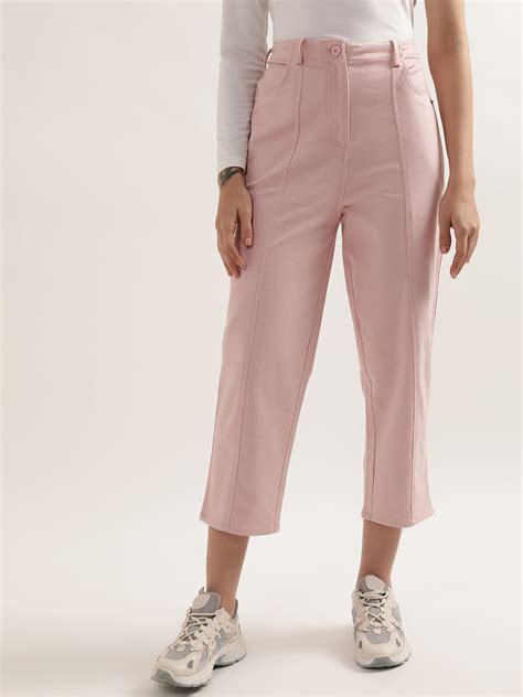 Shop Elle Women Pink Solid Regular Fit Trouser Online – Iconic India