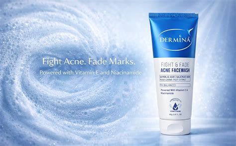 SKEENWOW DERMINA Fight & Fade Acne Facewash 60GM – Glycolic Acid ...