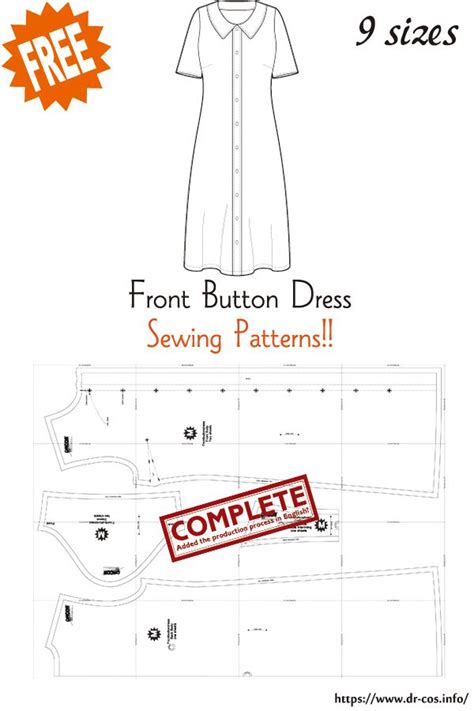 Image result for Button Front Dress Free Patterns