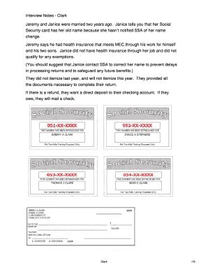 Fillable Online Interview Notes Clark Jeremy and Janice were married ...