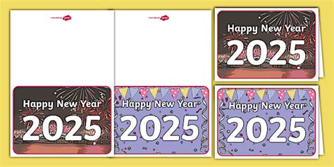 Happy New Year 2025 Greetings Cards (teacher made) - Twinkl