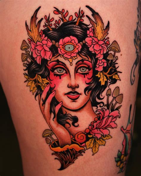 Traditional tattoo portrait | Orangetattooshop.com