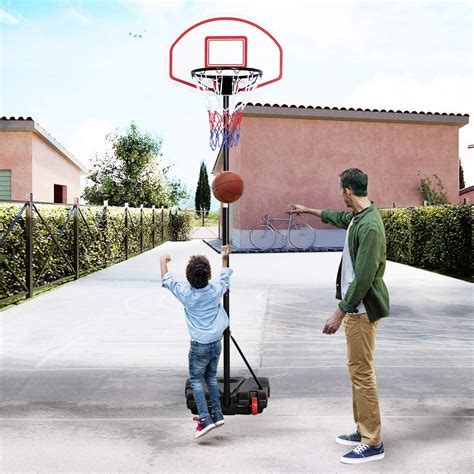 Yaheetech Basketball Portable Hoops & Goals,5.2-7ft Height-Adjustable ...
