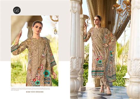 Belliza Albeli Jam Cotton Exclusive Embroidered Dress Material