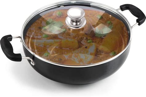 Lifelong Hard Anodized Kadai 3 Litre, Induction and Gas Compatible ...