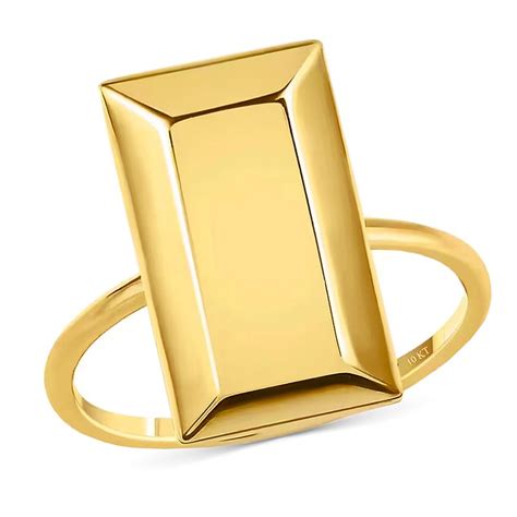 LUXORO 10k Gold Ring - Solid Gold Rings for Women Size 7 - Wedding Band ...