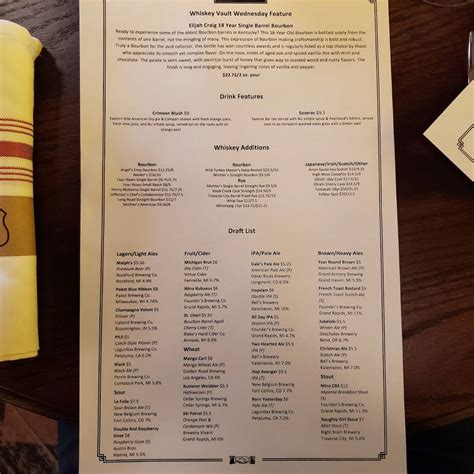 Menu at Butcher's Union pub & bar, Grand Rapids, 438 Bridge St NW