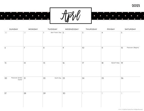 2025 Pretty Patterns Printable Calendar for Moms - iMOM