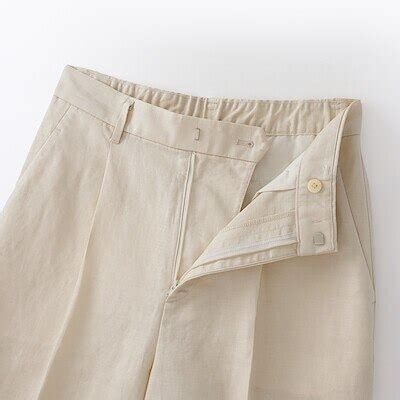 W's Linen blend twill Darted wide pants (ASEAN) | MUJI