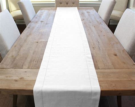 white table runner