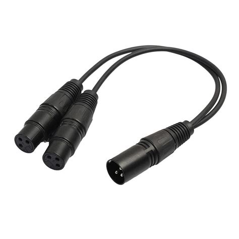 CLAPON 3Pin XLR Connector Male to Dual Female Y-Splitter Audio ...