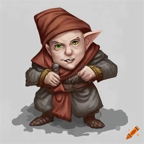Artwork of a Rock Gnome monk from Dungeons & Dragons on Craiyon