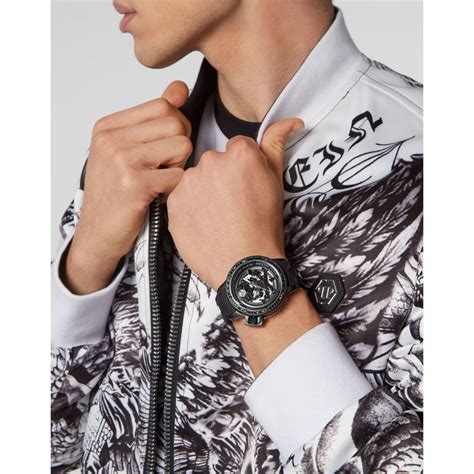 Buy Philipp Plein Men Black Round Analog Stainless Steel Dial Watch ...