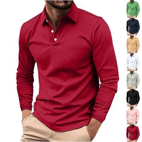 UVEASISHA Mens Polos Shirts Business Casual Stylish Collared Golf Shirt ...