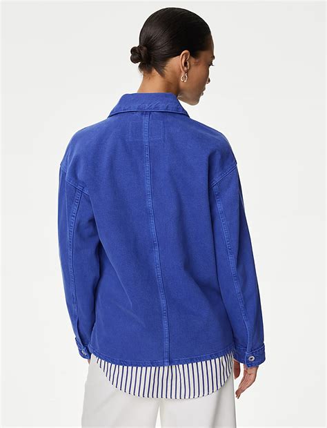 Buy Pure Cotton Denim Relaxed Shacket at Marks & Spencer