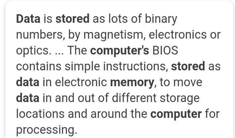 how is data stored in computer memory - Brainly.in