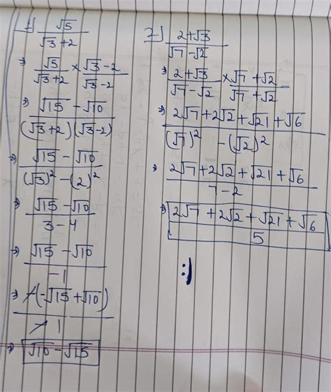 Q.06- Rationalise 1) √5 / √3+√2 II) 2+√3 / √7-√2 - Brainly.in