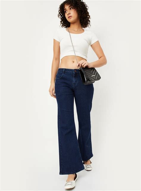 Buy Women Washed Flared Jeans Online at just Rs. 1199.0 - 1000015260388 ...