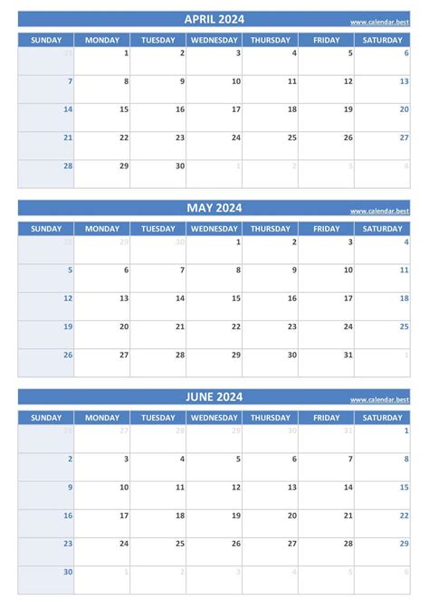 Printable 2nd quarter 2024 calendar