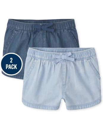 Toddler Girls Denim Pull On Shorts 2-Pack - MULTI | The Children's Place