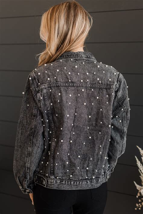 Risk Taker Embellished Jean Jacket- Black – The Pulse Boutique