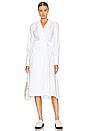 L'Academie Musea Belted Poplin Midi Dress in White | REVOLVE